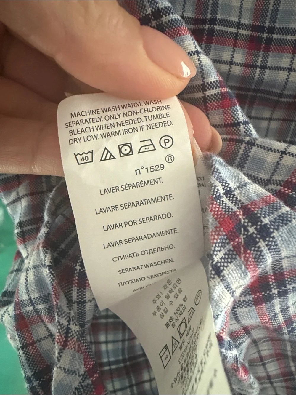 Ralph Lauren Red, Blue and White Plaid Button-Down Shirt